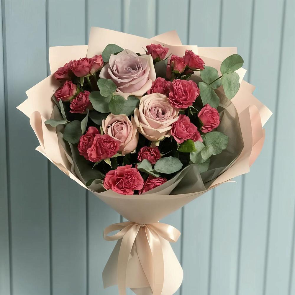 Букет цветов из: Гвоздики и Розы в Бурлацком