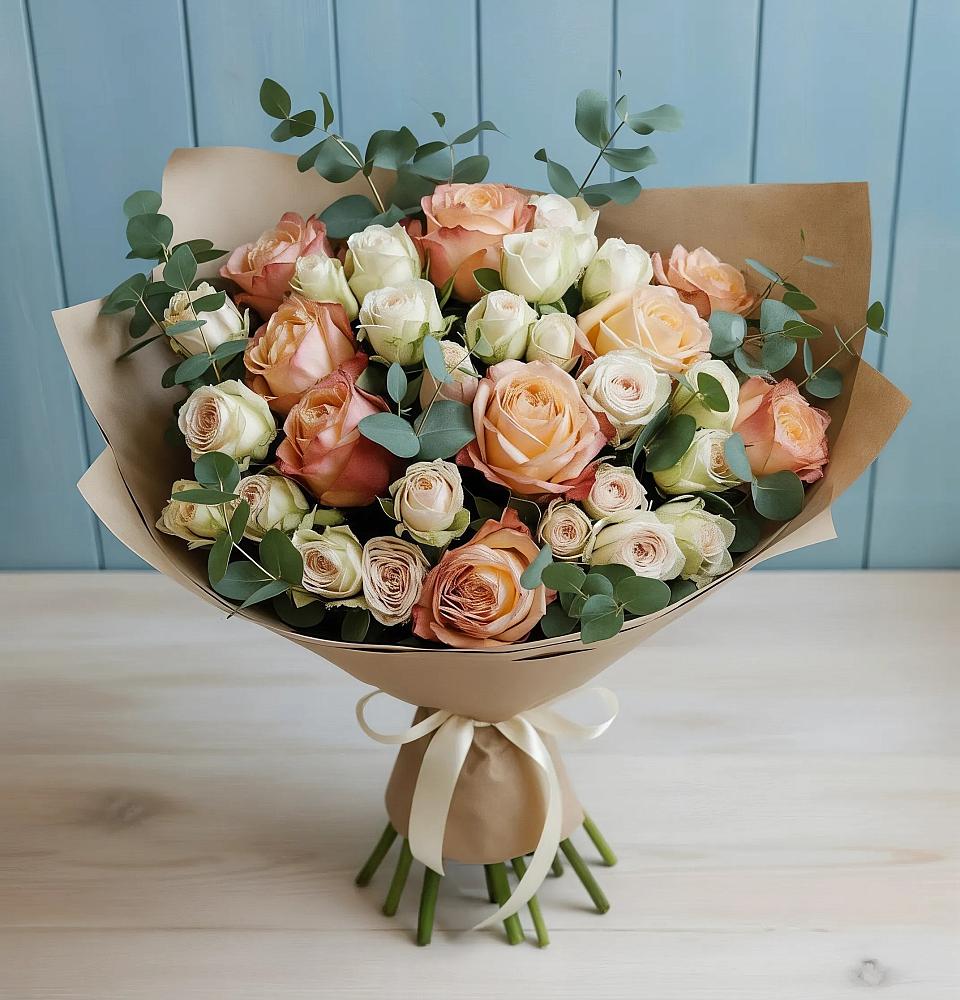 Букет цветов из: Альстромерии и Розы в Бурлацком