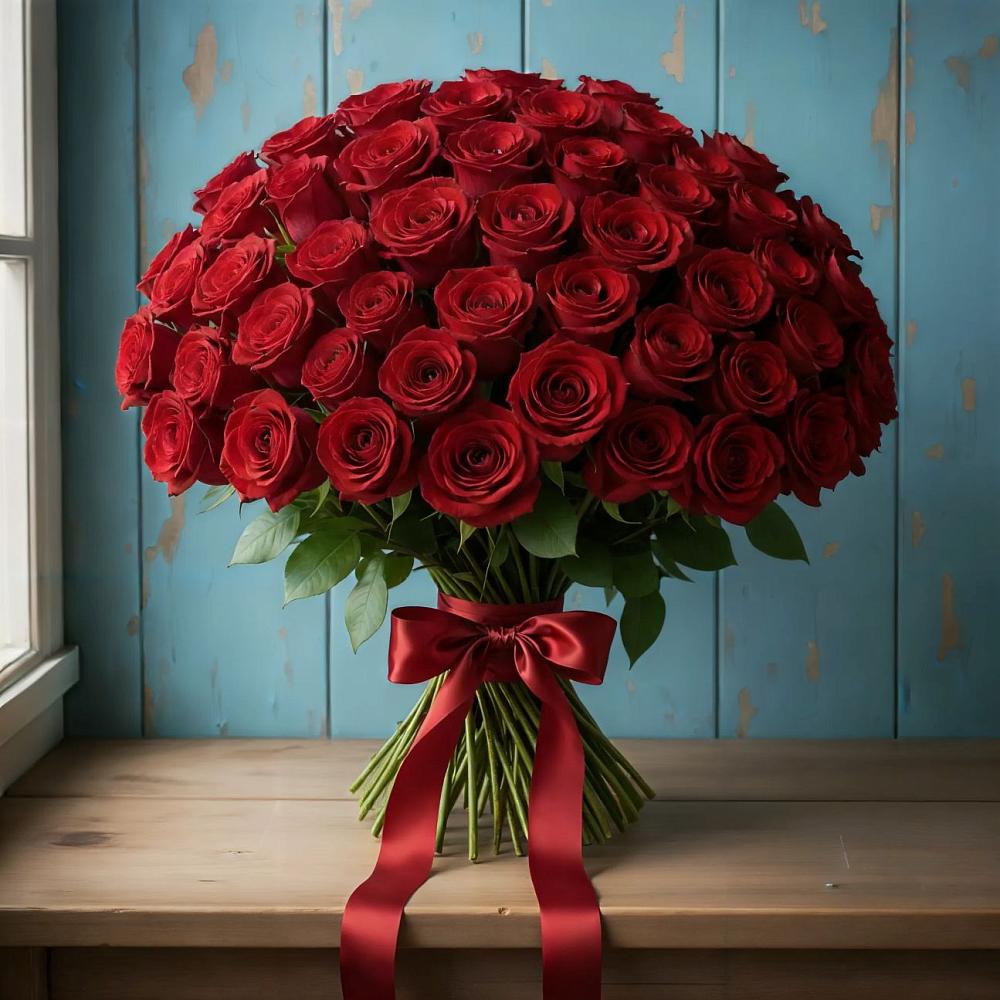 Букет Красные розы Блэк Меджик в Бурлацком