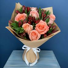 Букет цветов из:  Розы и Альстромерии в Бурлацком