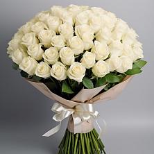 Букет 101 беля роза Белоснежка в Бурлацком
