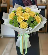 Букет цветов из:  Хризантемы и Розы в Бурлацком