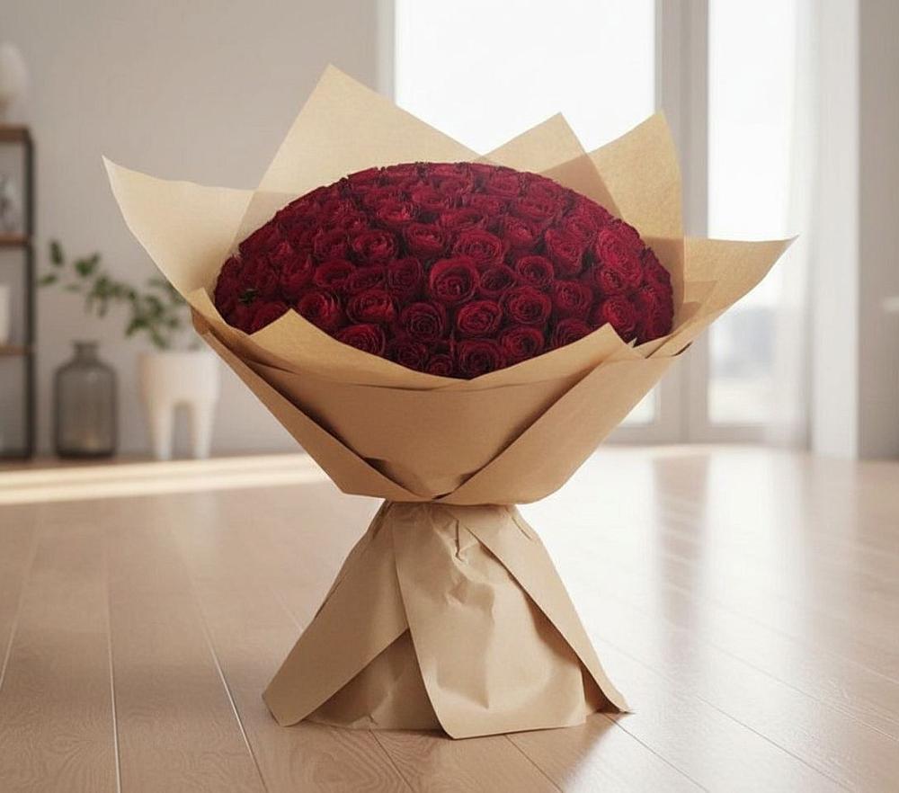 Букет 101 Красная роза в Бурлацком