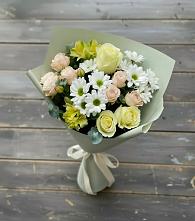 Букет цветов из:  Альстромерии, Розы и Хризантемы #REPLACE_PRED# Бурлацком