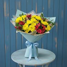 Букет цветов из:  Альстромерии и Хризантемы в Бурлацком