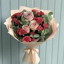 Букет цветов из:  Гвоздики и Розы в Бурлацком