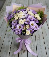 Букет цветов из:  Хризантемы и Розы в Бурлацком