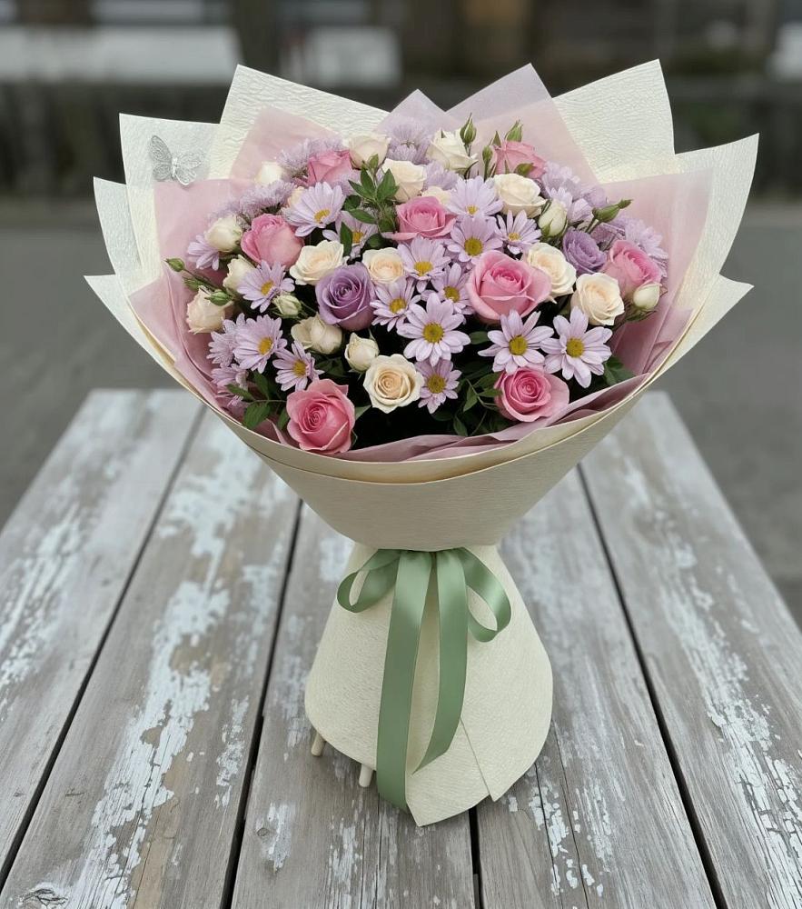 Букет цветов из: Розы и Хризантемы в Бурлацком