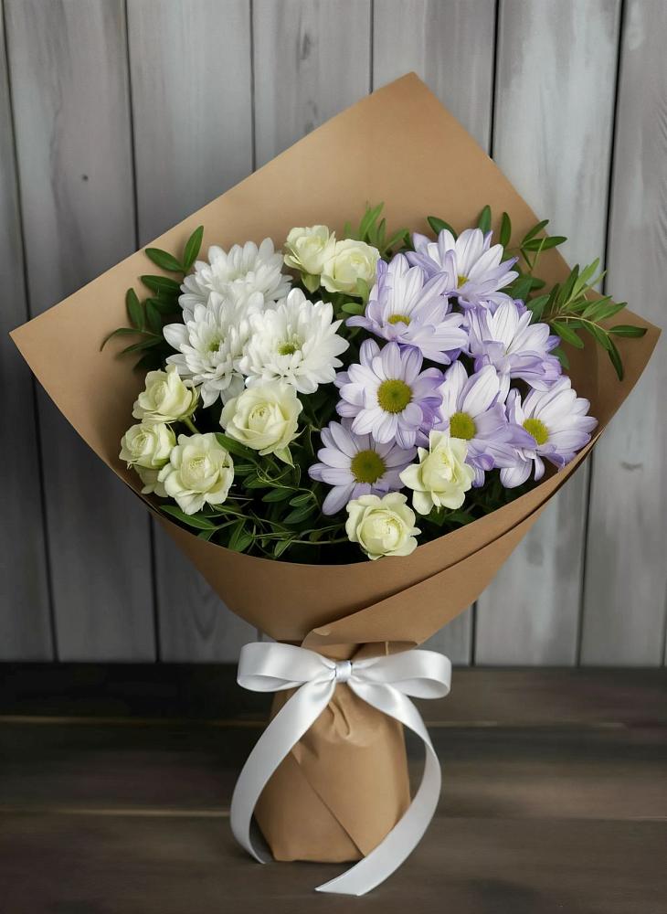 Букет цветов из: Хризантемы и Розы в Бурлацком