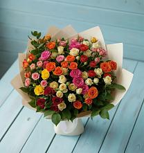 Букет Микс из разноцветных кустовых роз #REPLACE_PRED# Бурлацком